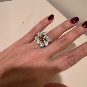 Gucci Marmont Gold Crystal Ring